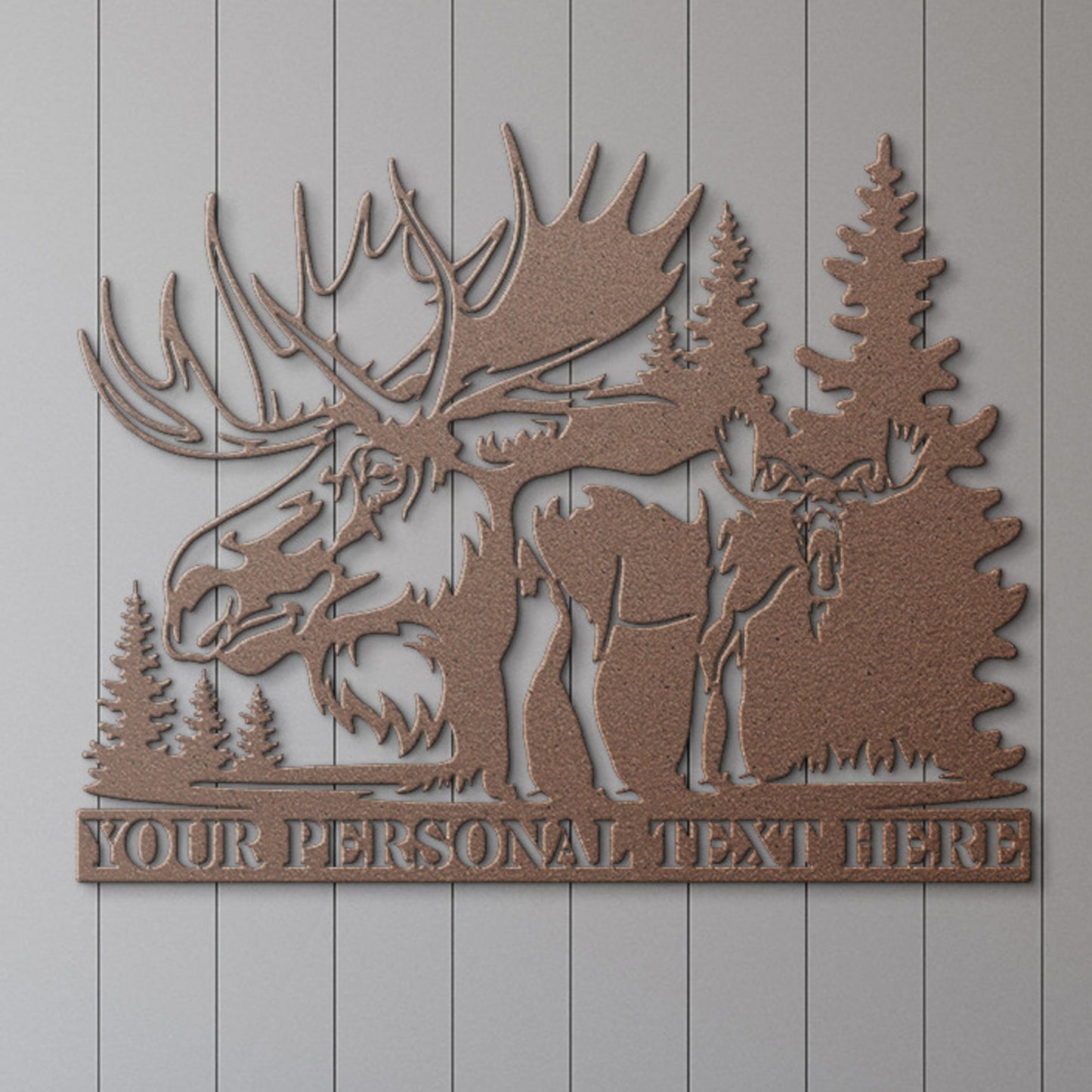 Personalized Moose Forest Name Metal Sign. Custom Wild Animal Wall Decor Gift. Rustic Wildlife Art. Name Address Sign. Moose Wall Hanging