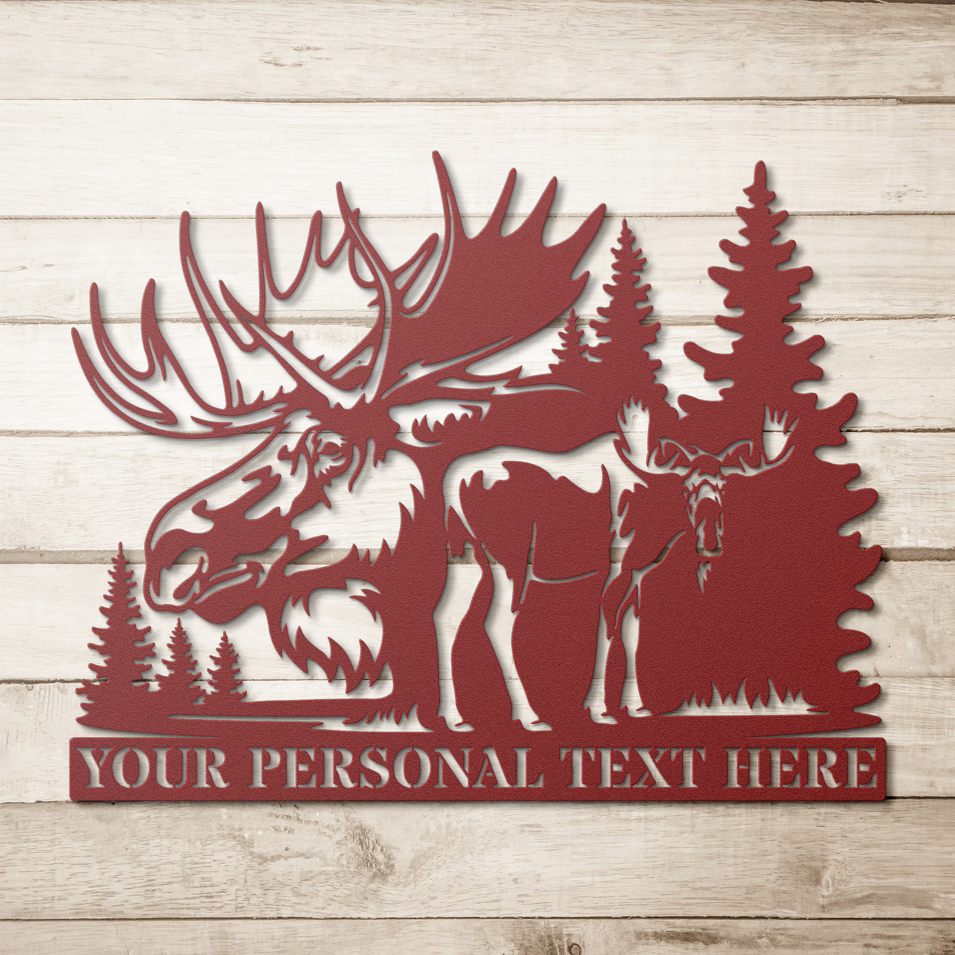 Personalized Moose Metal Sign Gift. Custom Animal Lover Wall Hanging. Rustic Wall Decor Sign. Customized Wildlife Art. Name Address Sign