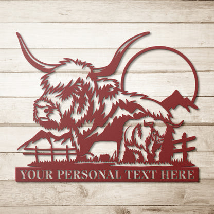 Personalized Yak Name Metal Sign Gift. Custom Yak Ox Wall Decor Display. Yak portrait Wall Art. Yak Farm Owner. Landscape Display. Yak Ranch