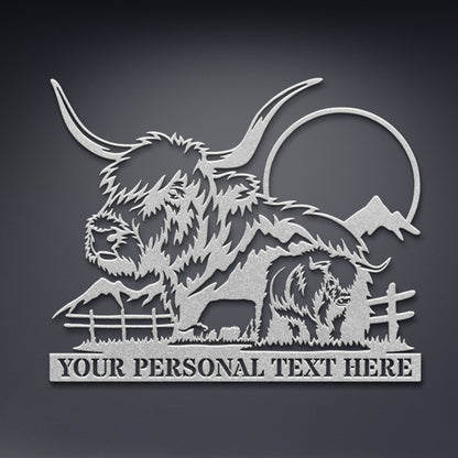 Personalized Yak Name Metal Sign Gift. Custom Yak Ox Wall Decor Display. Yak portrait Wall Art. Yak Farm Owner. Landscape Display. Yak Ranch