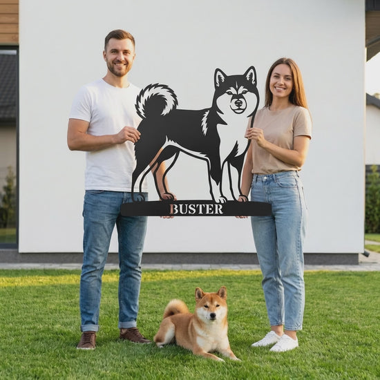 Personalized Shiba Inu Name Metal Sign. Custom Dog Owner Wall Decor Gift