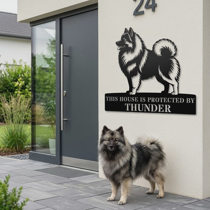 Personalized Keeshond Guard Metal Sign. Custom Wolfspitz Name Wall Decor