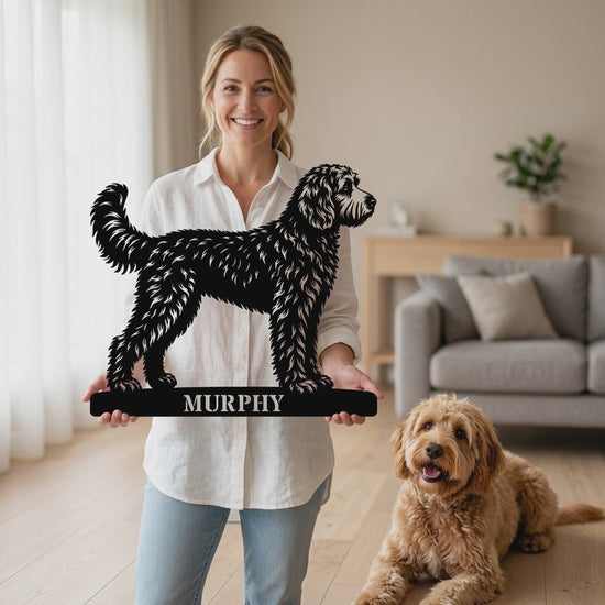 Personalized Doodle Name Metal Sign. Custom Dog Owner Wall Decor Gift