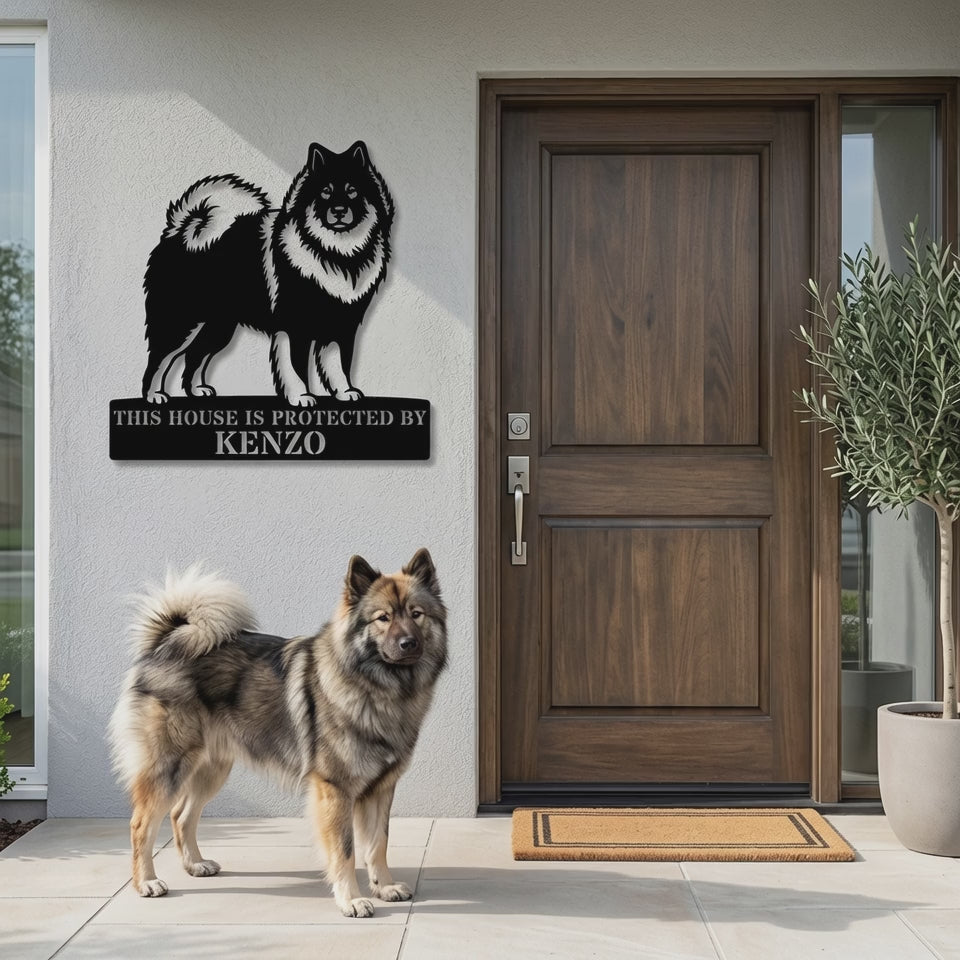 Personalized Eurasier Guard Metal Sign Gift. Custom Dog Name Wall Decor