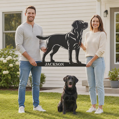 Personalized Labrador Retriever Metal Sign. Custom Dog Owner Wall Decor Gift