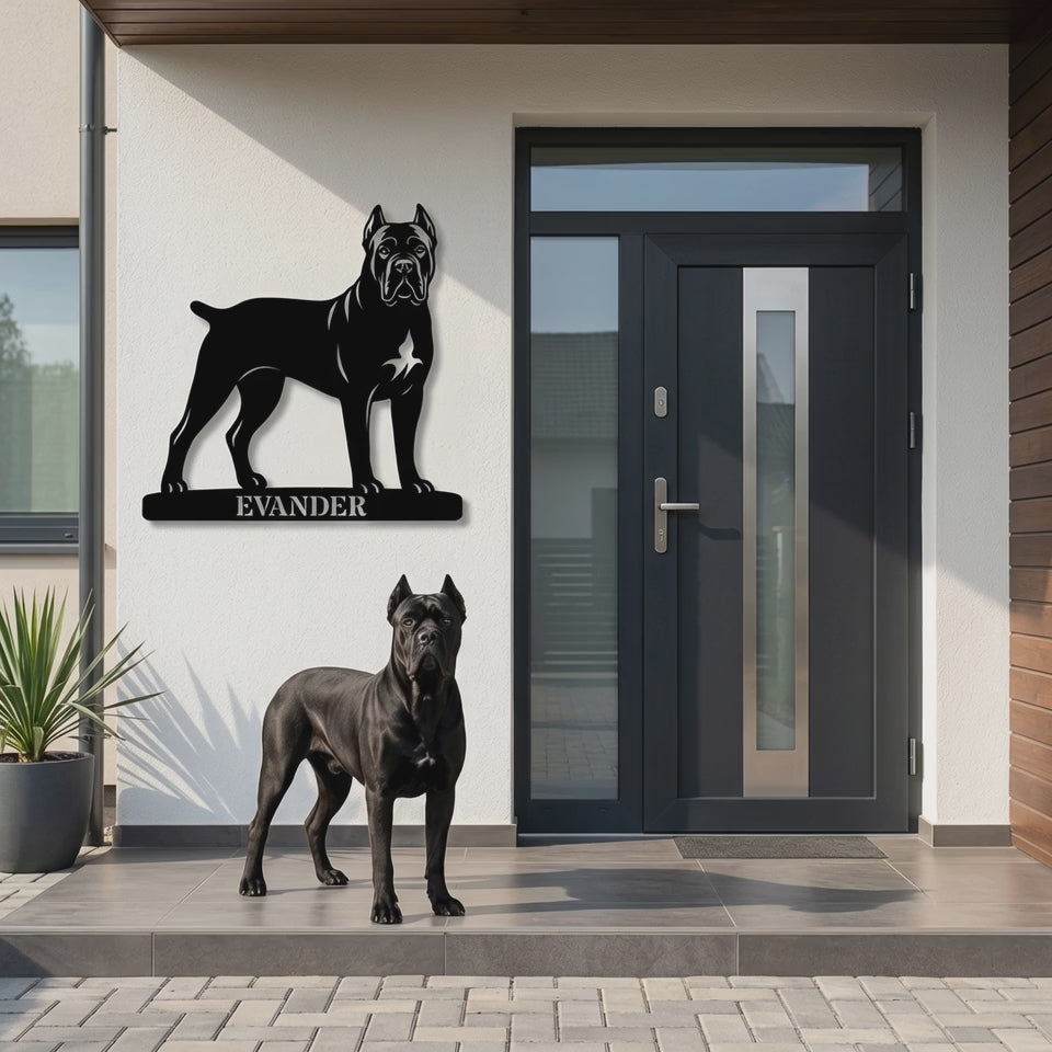 Personalized Cane Corso Name Metal Sign. Custom Dog Owner Wall Decor Gift