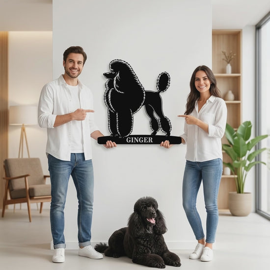 Personalized Dog Name Metal Sign. Custom Poodle Owner Wall Decor Gift