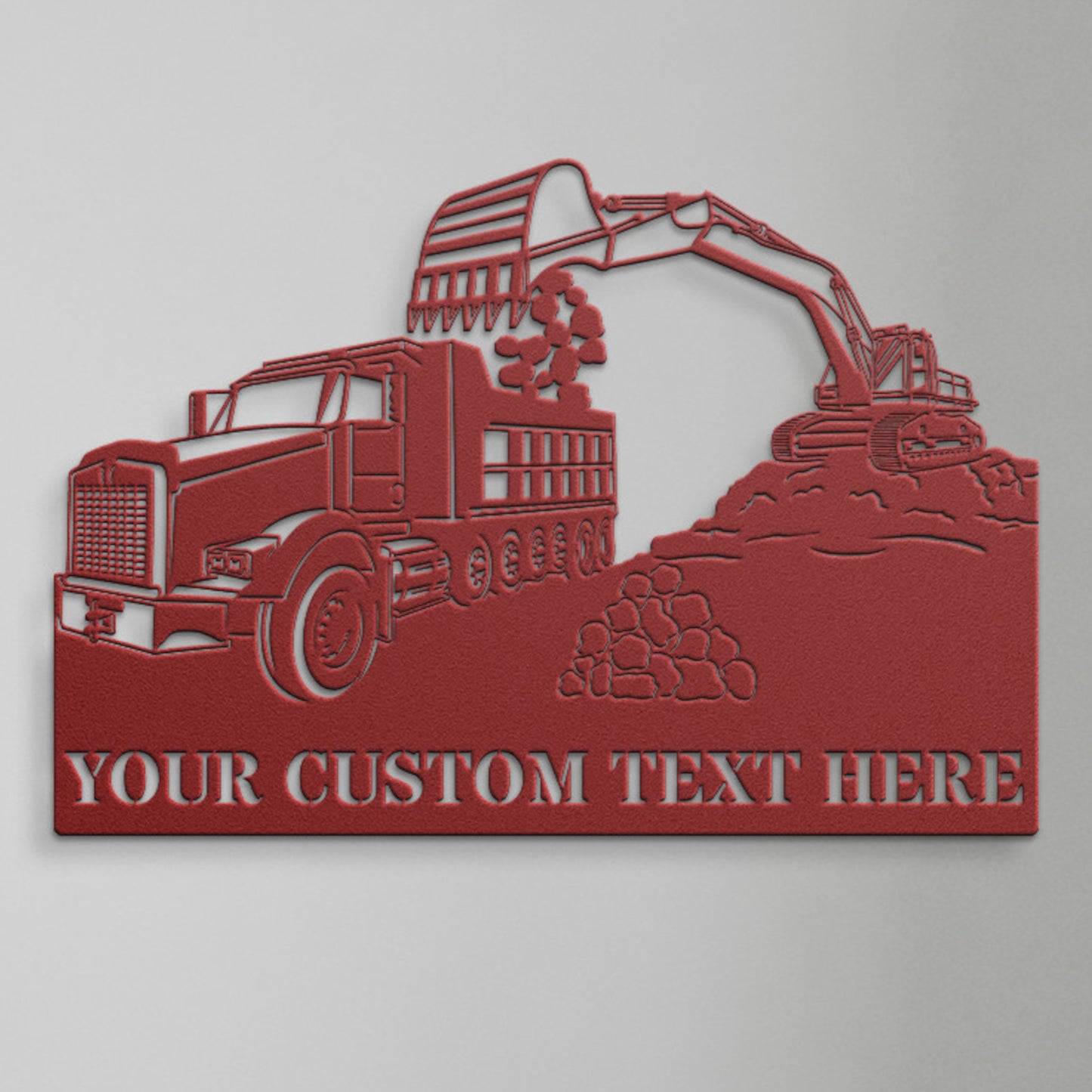 Personalized Excavator Loading Truck Metal Sign Gift. Custom Excavator Operator Wall Hanging. Truck Driver Wall Decor. Machine Operator Gift