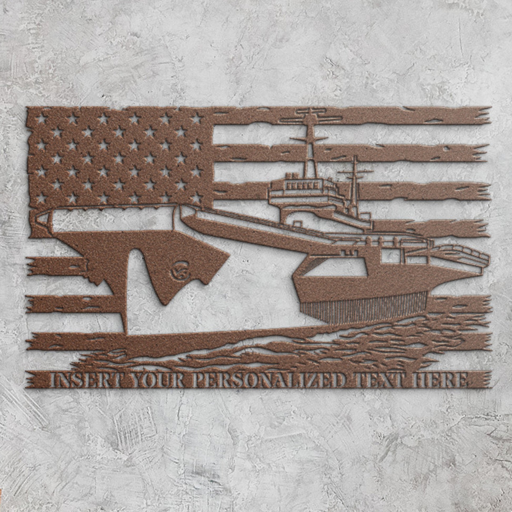 Personalized US Battleship Name Metal Sign Gift. Customizable Aircraft Carrier Sign. Custom Navy Wall Decor. Military Tribute Gift. Army Art