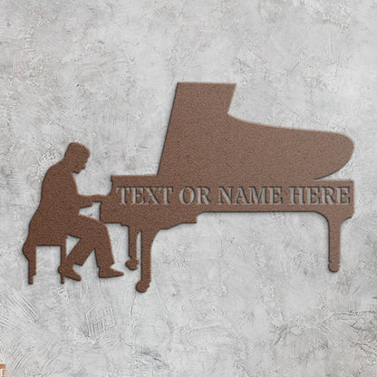 Personalized Musician Name Metal Sign. Custom Piano Player Wall Decor Gift. Personal Music Room Sign Gift. Music Entertainer Wall Hanging