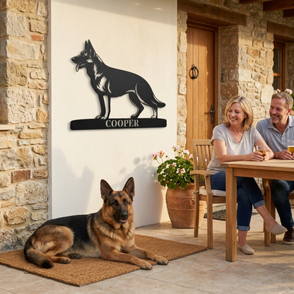 Personalized German Shepherd Name Metal Sign Gift. Custom Dog Owner Wall Decor Display