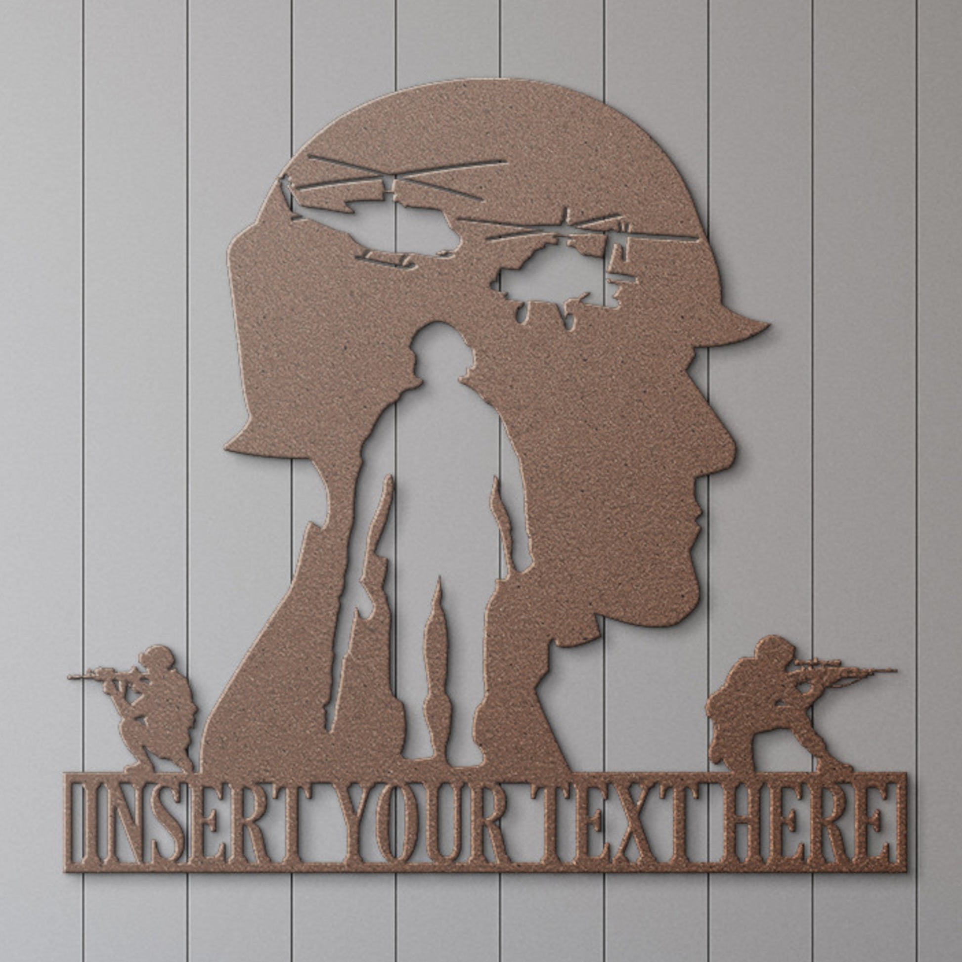 Personalized Army Soldiers Silhouette Name Metal Sign. US Veteran Monogram Gift. Military Air Force Wall Decor. Custom Army Plaque Gift.