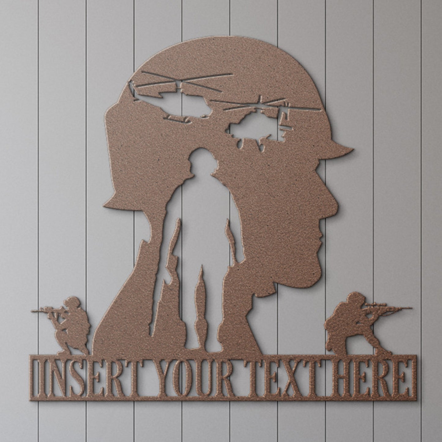 Personalized Army Soldiers Silhouette Name Metal Sign. US Veteran Monogram Gift. Military Air Force Wall Decor. Custom Army Plaque Gift.