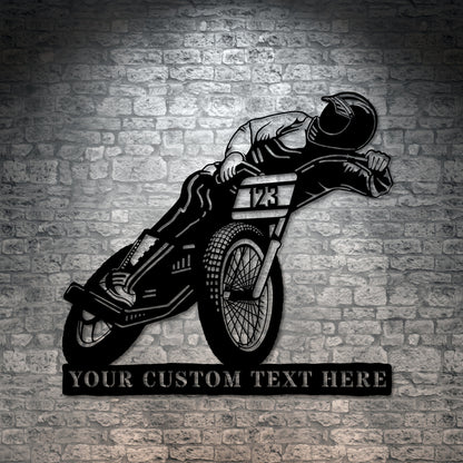 Personalized Speedway Motorcross Metal Sign With Custom Text | Custom Motorcycle Name Sign Gift | Motorbike Wall Decor | Dirt Bike Decor
