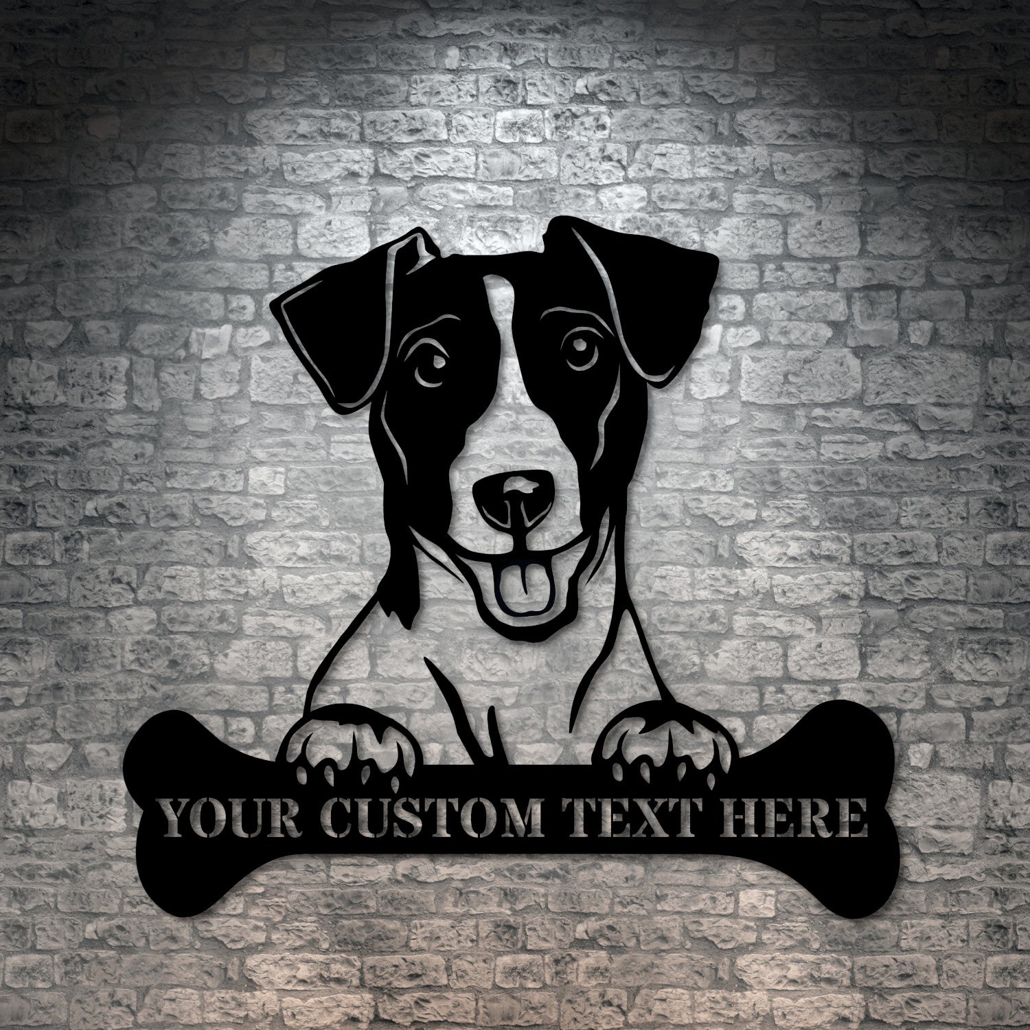 Personalized Jack Russell Terrier Name Metal Sign. Customizable Dog Owner Wall Decor Gift. Terrier Portrait Yard Sign. Dog House Name Sign