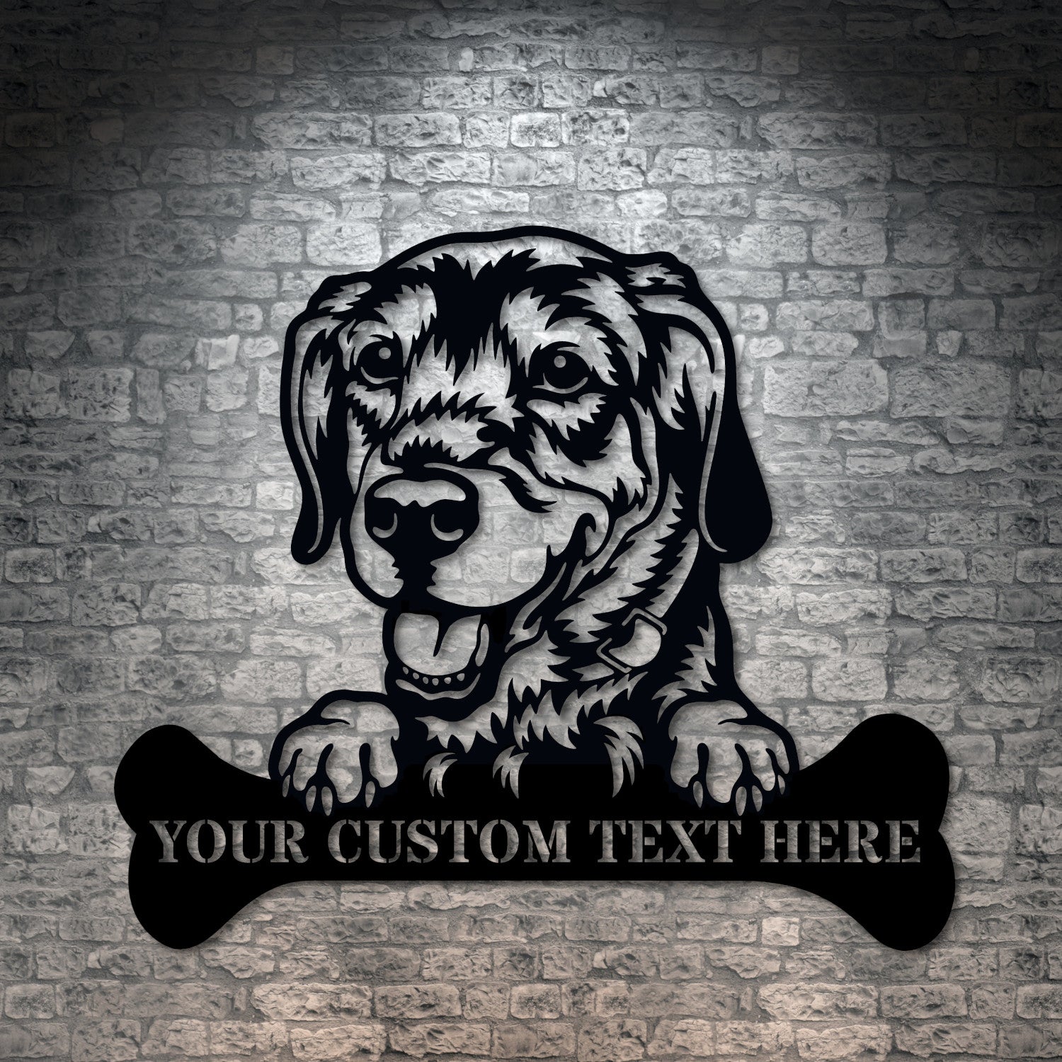 Personalized Labrador Retriever Name Metal Sign. Customizable Dog Lover Wall Decor Gift. Labrador Portrait Yard Sign. Dog House Name Sign
