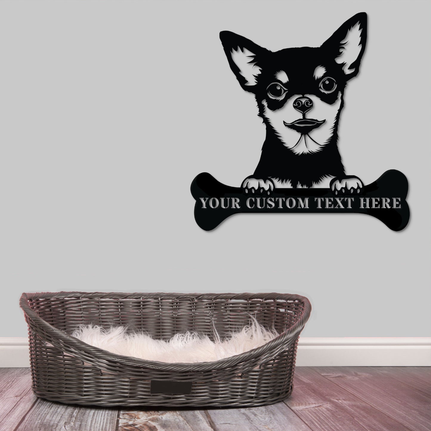 Personalized Chihuahua Name Metal Sign. Customizable Dog Owner Wall Decor Gift. Custom Chihuahua Portrait Yard Sign. Dog House Name Sign