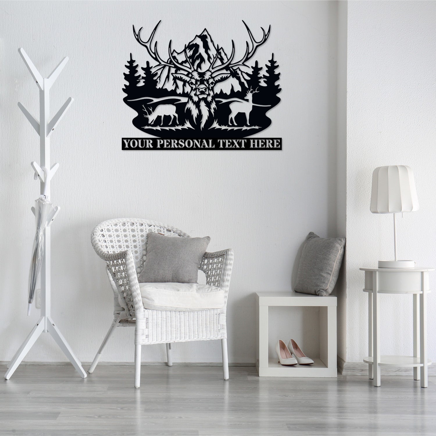 Personalized Deer Herd Name Metal Sign Gift. Custom Cabin Antler Wall Art Decor. Deer Steel Sign Monogram, Mountain Art. Rach Wall Hanging
