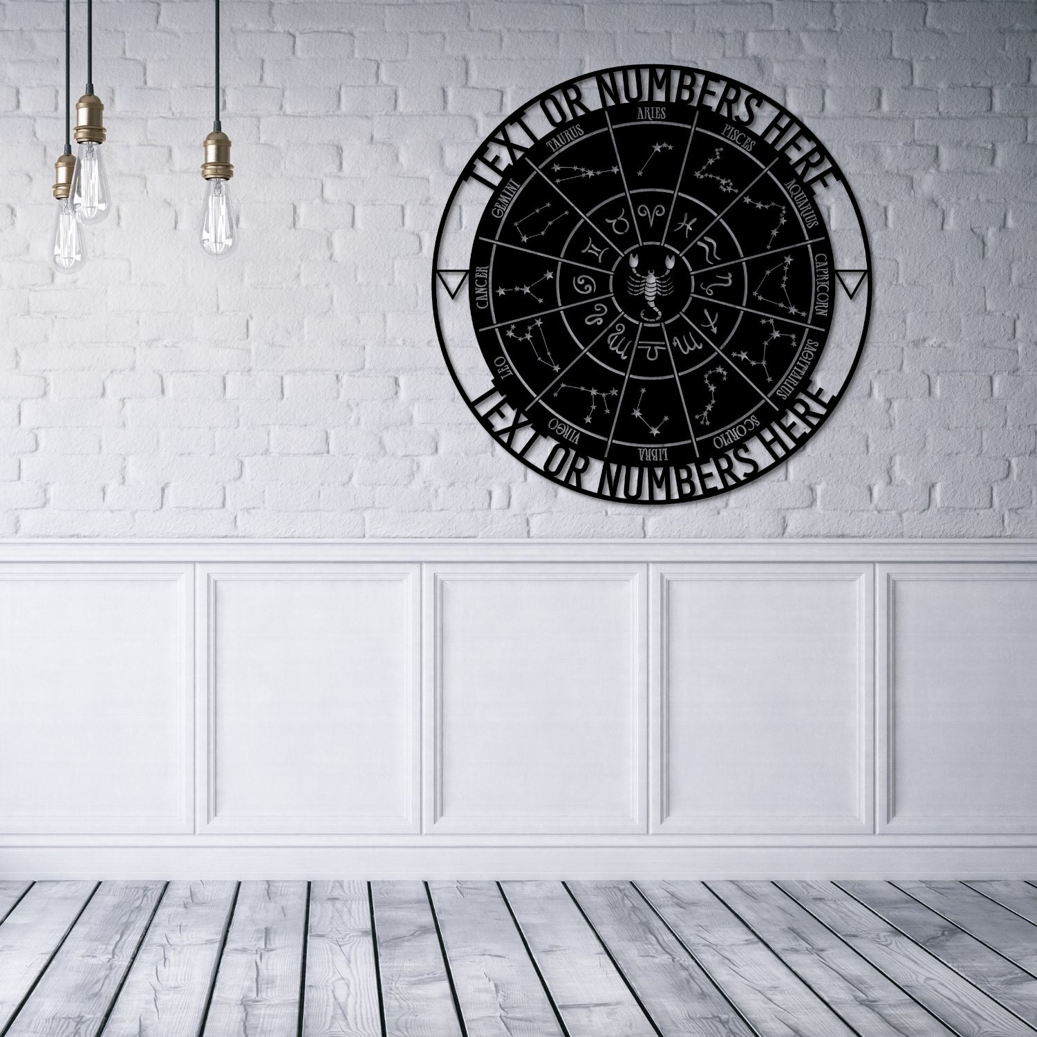 Personalized Scorpio Zodiac Wheel Name Metal Sign | Custom Made Astrology Wall Decor | Celestial Gifts | Decorative Scorpio Star Sign Hanging