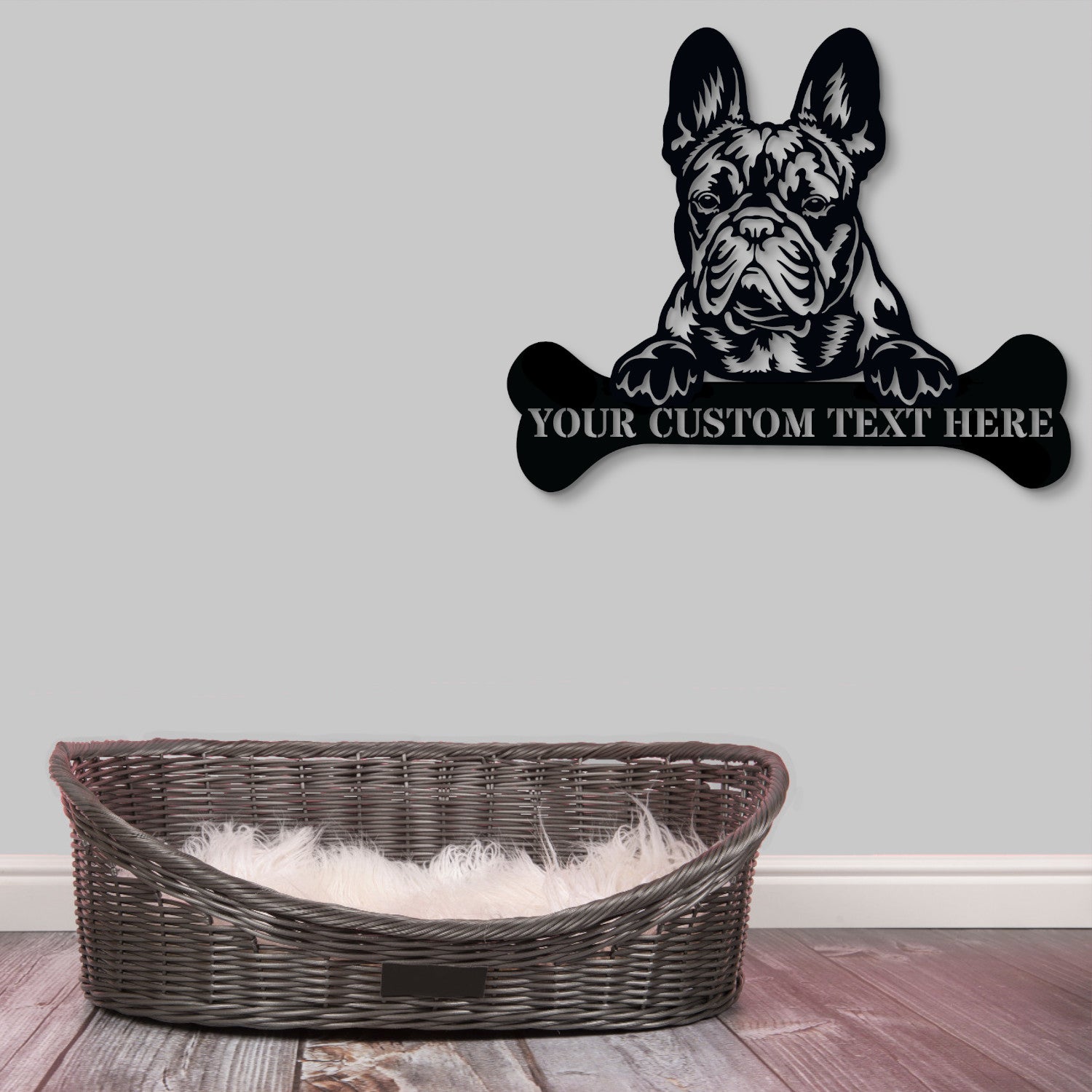 Personalized French Bulldog Name Metal Sign. Customizable Dog Owner Wall Decor Gift. French Bulldog Portrait Yard Sign. Dog House Name Sign
