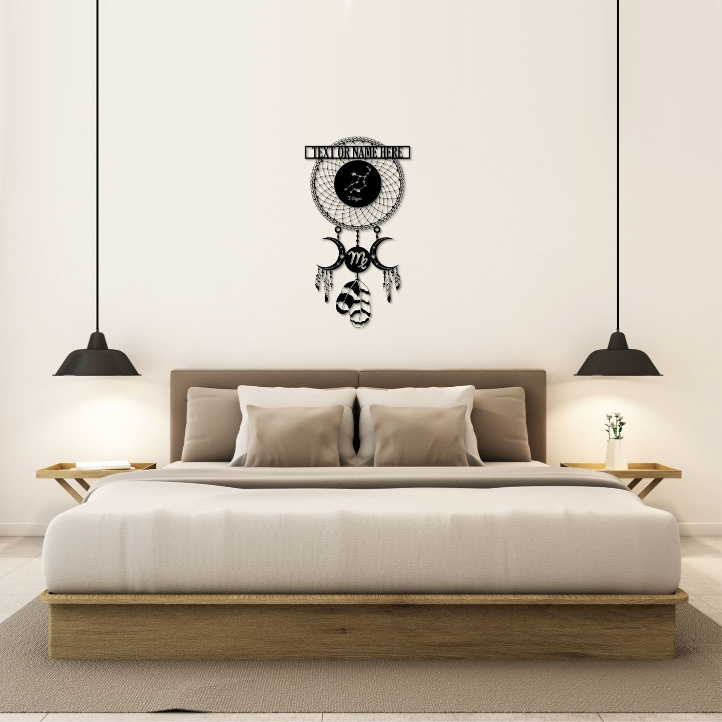 Personalized Virgo Metal Sign | Custom Zodiac Horoscope Name Gift | Virgo Constellation Bedroom Decor | Virgo Dreamcatcher Astrology Gift 