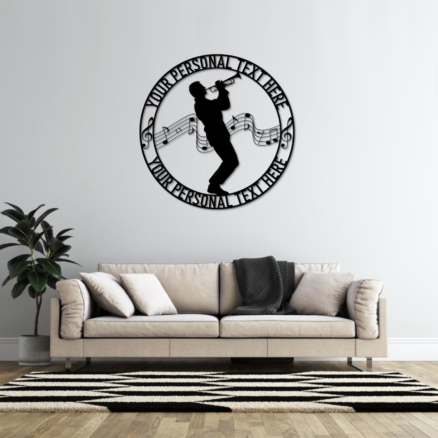 Personalized Trumpet Player Name Metal Sign | Jazz Lover Gift | Custom Jazz Player Name Gift | Music Lover Wall Decor | Gift To My Musician | Music Studio Wall Art | Jazz Lover Wall Decor Gift | Customizable Gift For Trumpet Player