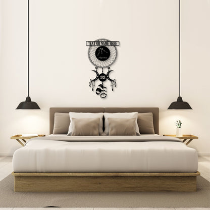 Personalized Aquarius Zodiac Dreamcatcher Black Metal Sign With Your Custom Text