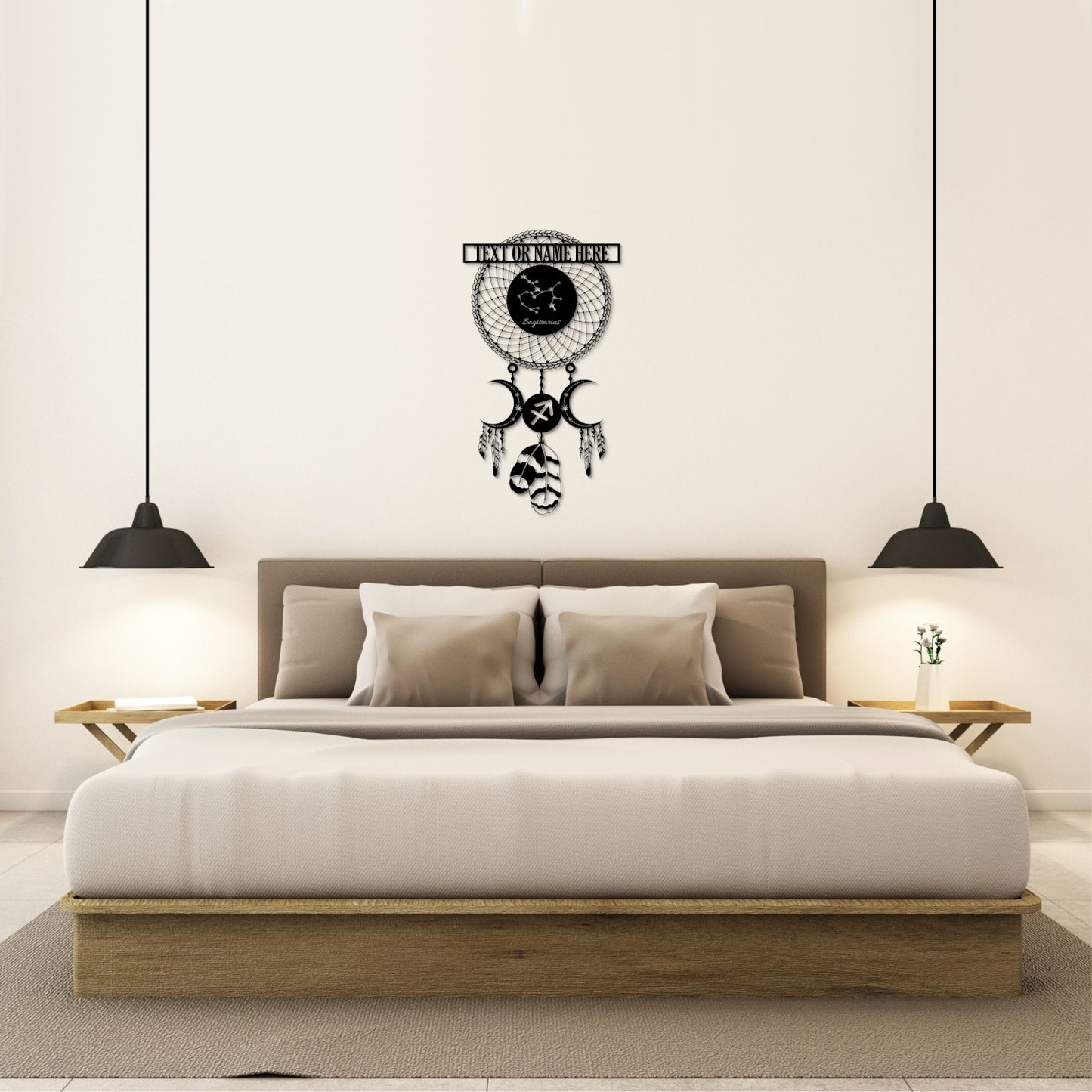 Personalized Sagittarius Metal Sign. Custom Zodiac Horoscope Name Gift. Sagittarius Constellation Bedroom Decor. Dreamcatcher Astrology Gift