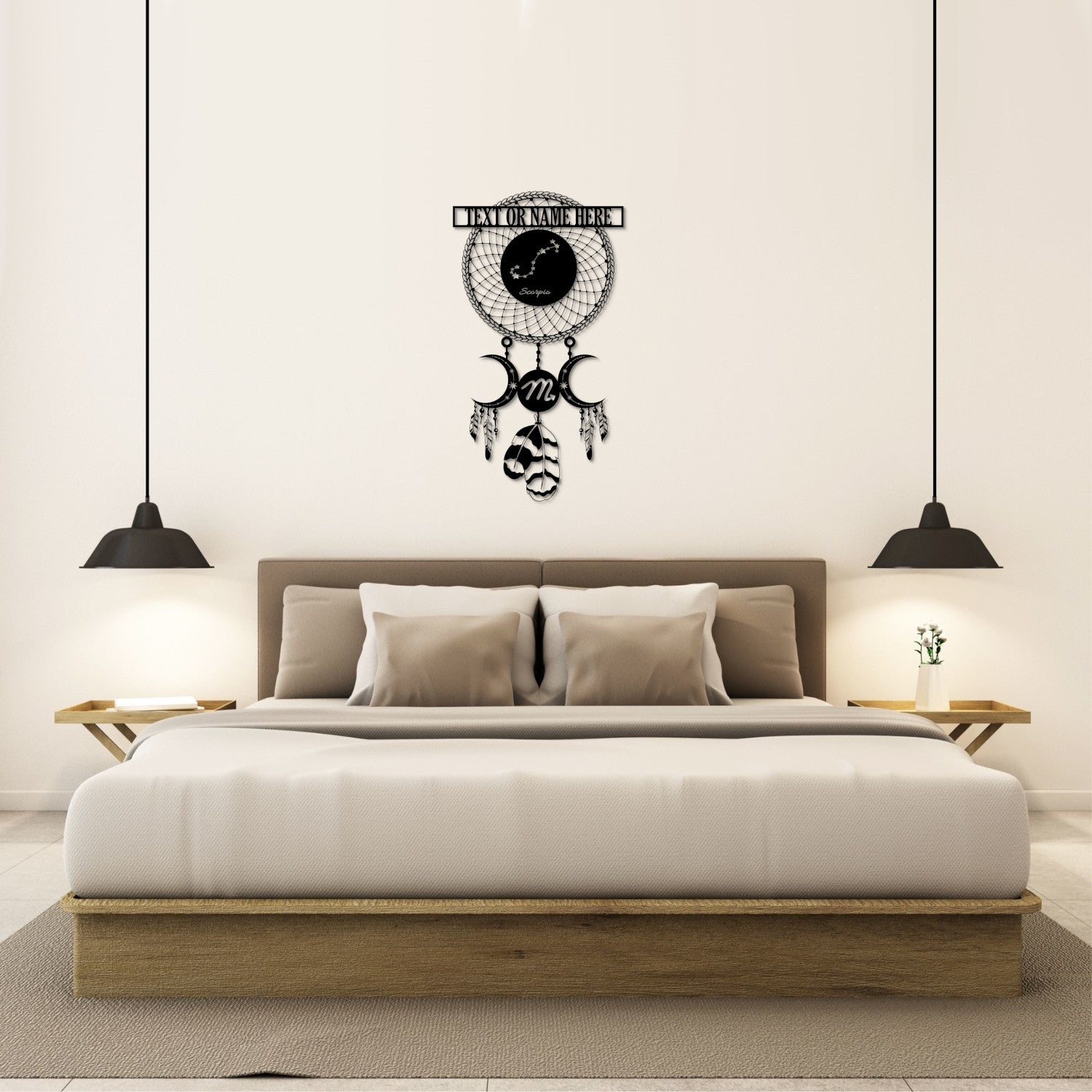 Personalized Scorpio Name Metal Sign | Custom Zodiac Horoscope Name Gift | Scorpio Constellation Bedroom Decor | Dreamcatcher Astrology Gift