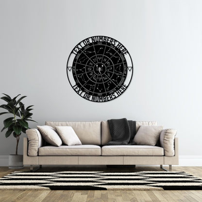 Personalized Scorpio Zodiac Wheel Name Metal Sign. Custom Made Astrology Wall Decor. Celestial Gifts. Decorative Scorpio Star Sign Hanging