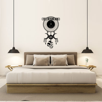 Personalized Cancer Naem Metal Sign | Custom Zodiac Horoscope Name Gift | Cancer Constellation Bedroom Decor | Dreamcatcher Astrology Gift