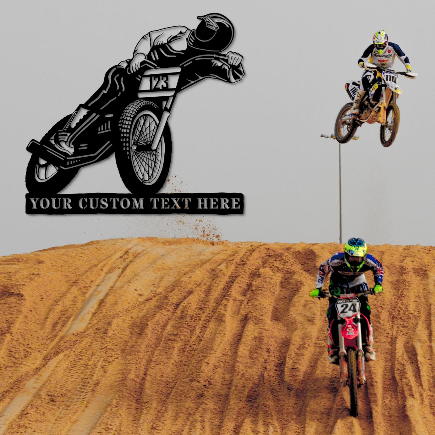 Personalized Speedway Motorcross Metal Sign With Custom Text | Custom Motorcycle Name Sign Gift | Motorbike Wall Decor | Dirt Bike Decor