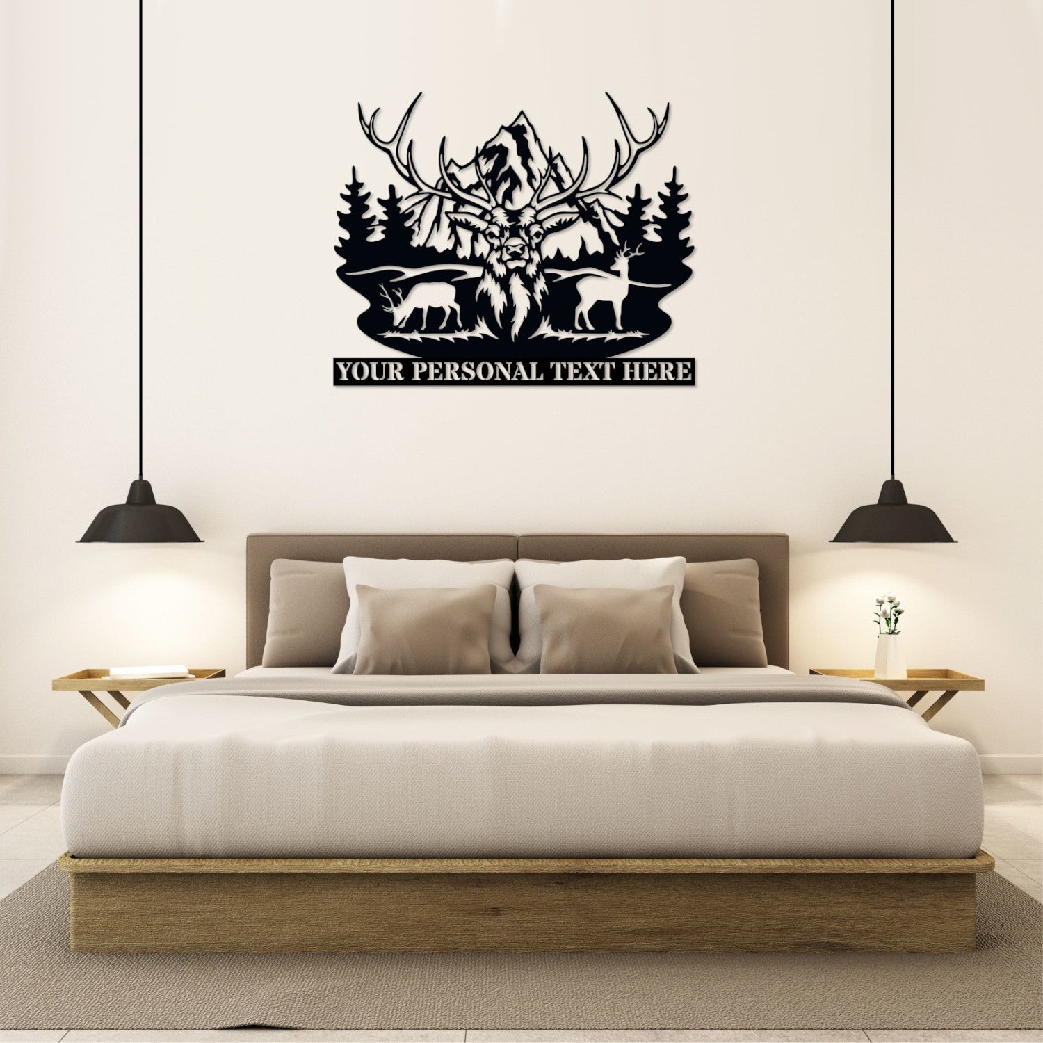 Personalized Deer Herd Name Metal Sign Gift. Custom Cabin Antler Wall Art Decor. Deer Steel Sign Monogram, Mountain Art. Rach Wall Hanging