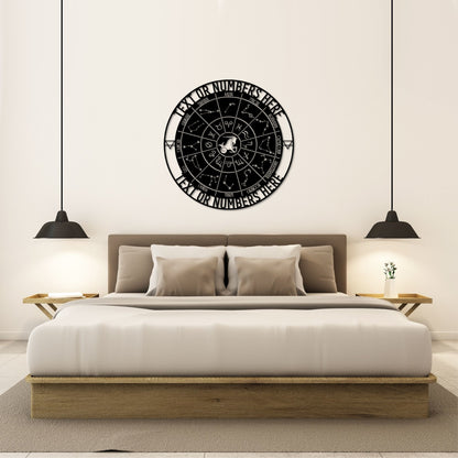 Personalized Capricorn Zodiac Wheel Metal Sign. Custom Made Astrology Wall Decor. Celestial Gifts. Decorative Capricorn Star Sign Hanging