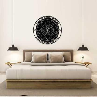 Personalized Scorpio Zodiac Wheel Name Metal Sign. Custom Made Astrology Wall Decor. Celestial Gifts. Decorative Scorpio Star Sign Hanging