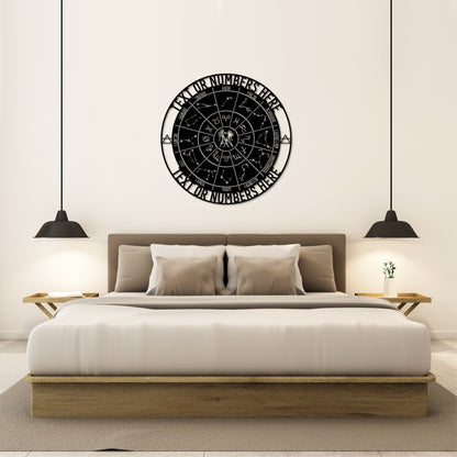 Personalized Gemini Zodiac Wheel Name Metal Sign. Custom Made Astrology Wall Decor. Celestial Gifts. Decorative Star Sign Wall Hanging Gifts