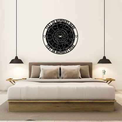 Personalized Cancer Zodiac Wheel Name Metal Sign. Custom Made Astrology Wall Decor. Celestial Gift. Decorative Cancer Star Sign Wall Hanging