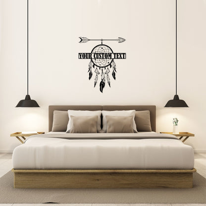 dreamcatcher personalized black metal sign