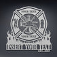 Personalized Firefighter Maltese Cross Metal Sign - Fireman Wall Haning Gift - Custom Fire Department Wall Decor - First Responder Name Sign