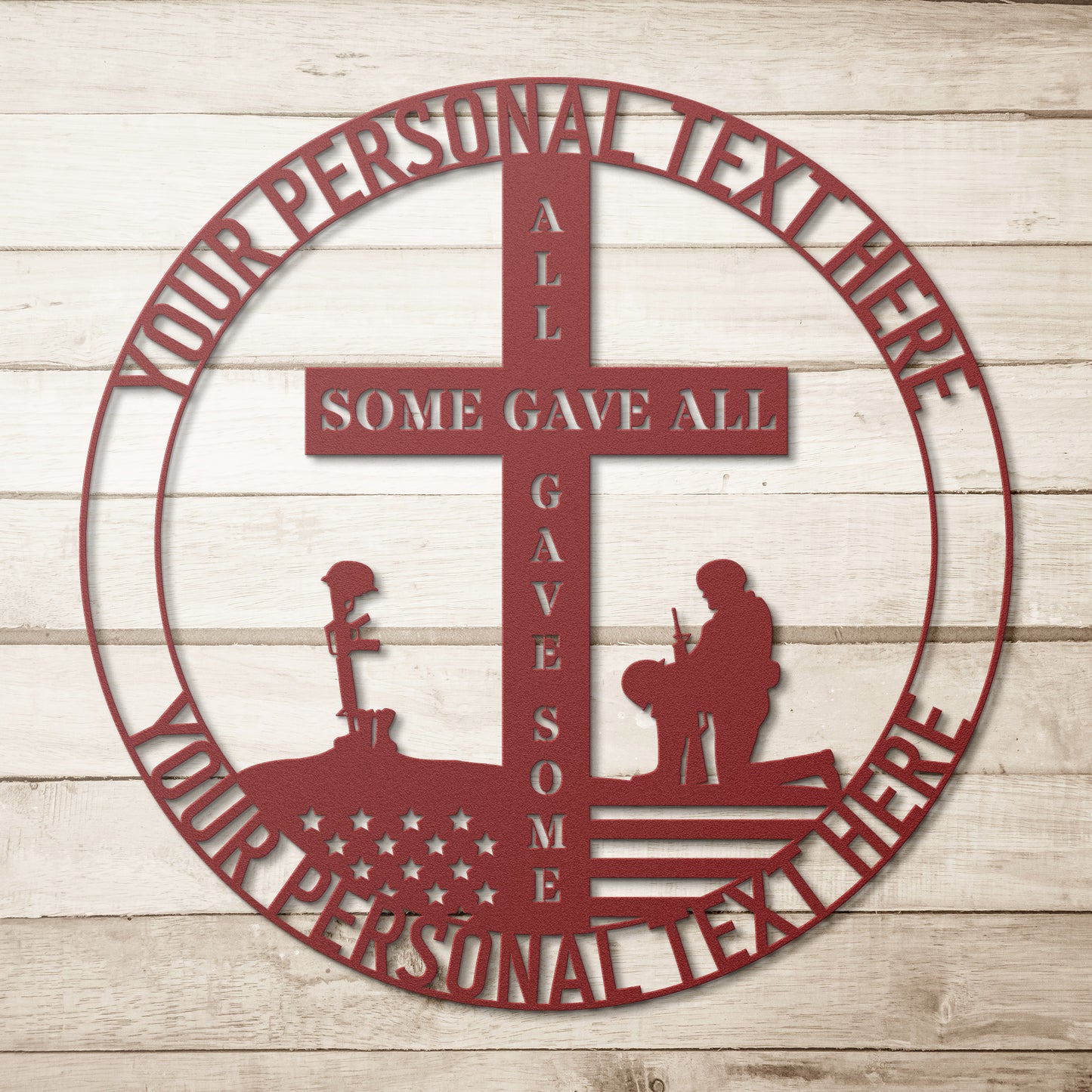 All Gave Some. Some Gave All. Personalized Remembrance Battlefield Cross Metal Sign. Military Memorial Name Gift. Custom Army Veteran Gift