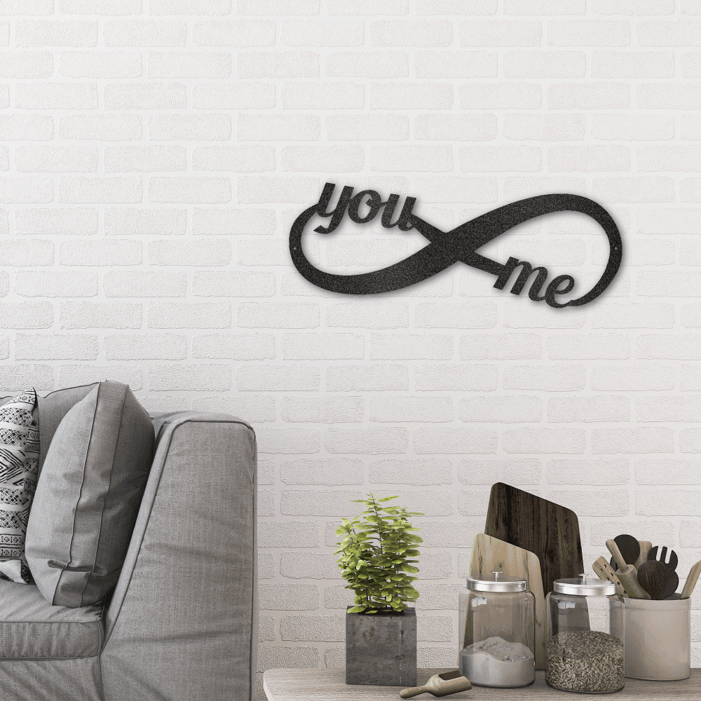 Infinity Couples Monogram - Steel Sign With Your Custom Names