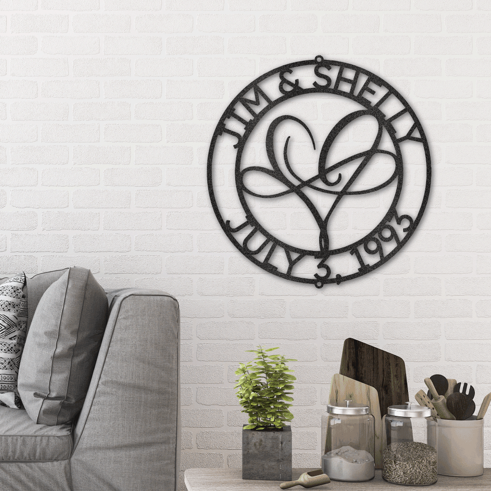 Custom home wall art, Home personalized wall monogram, home love personalized wall decor, metal sign for home, love metal sign, Home custom sign, Personalized infinity couple Names Metal Sign, Wedding Gift Ideas, Housewarming Anniversary Gifts