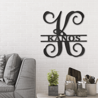 Personalized Split Letter Name Monogram - Custom Multicolor Steel Sign