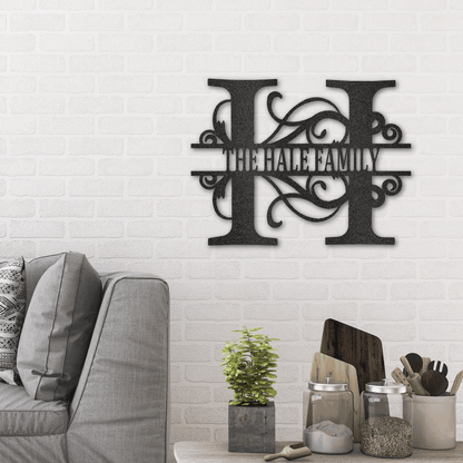 Personalized Split Letter Custom Text Monogram - Custom Multicolor Steel Sign