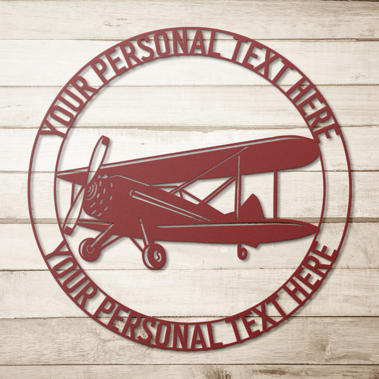 Personalized Biplane Metal Sign Gift. Custom Pilot Name Steel Sign. Personalizable Aviator Gift. Personal Airplane Wall Decor. Garage Sign