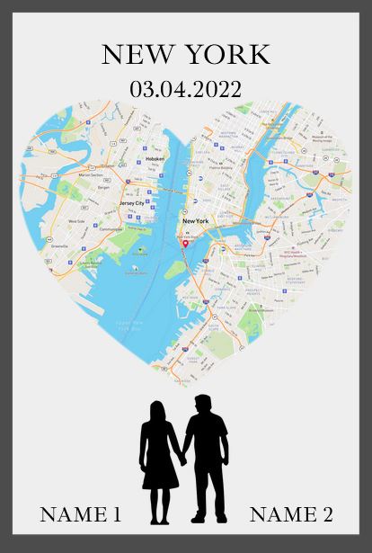 City Love Map Canvas Wall Decor