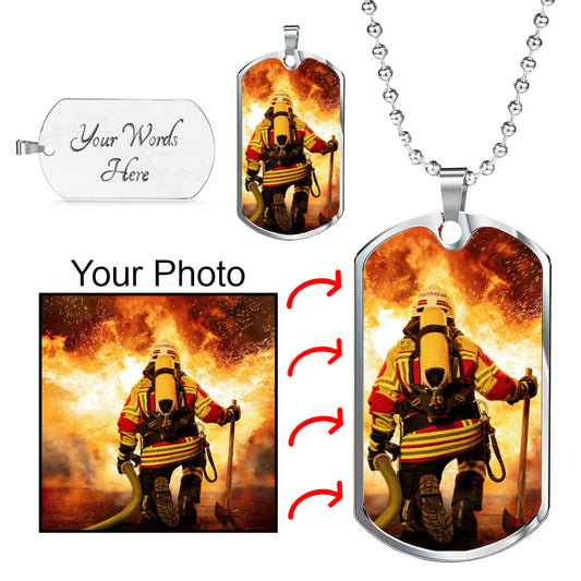 Personalized Firefighter Dog Tag Picture Upload