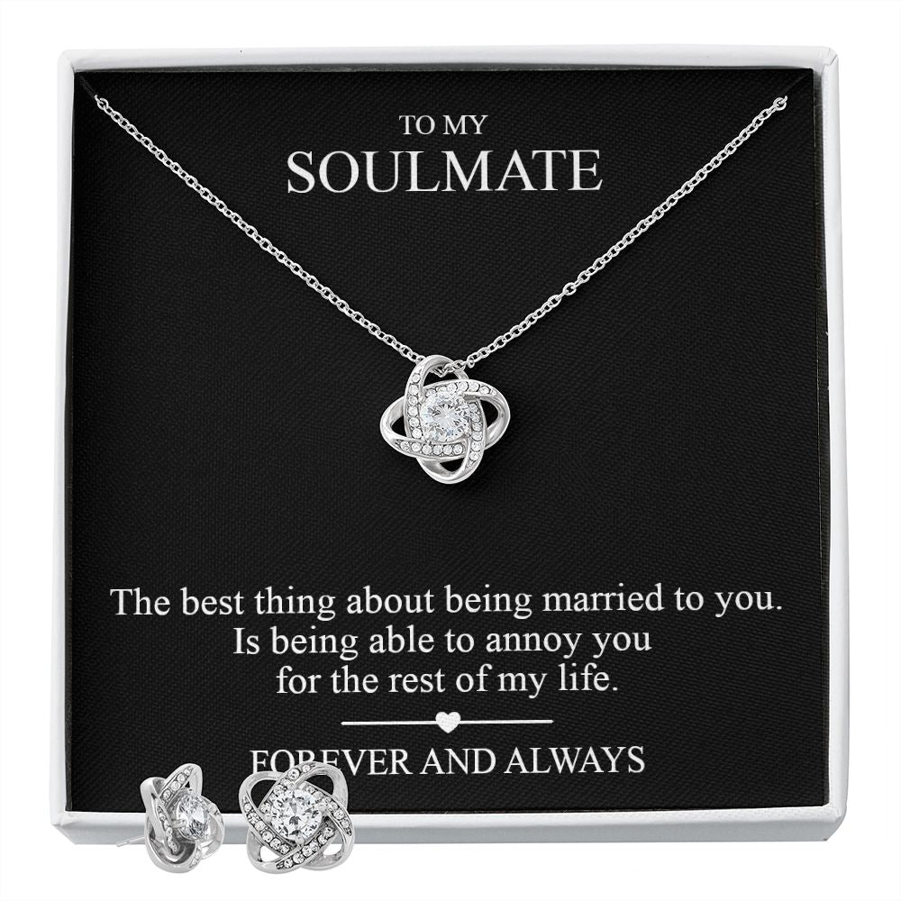 Love Knot Necklace And Earrings With Luxury Jewelry Box Gift To My Soulmate 3
