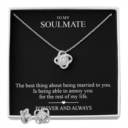Love Knot Necklace And Earrings With Luxury Jewelry Box Gift To My Soulmate 3