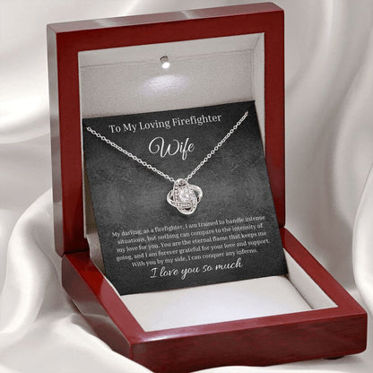 Love Knot Necklace Jewelry Box Gift To My Darling Firefighter Wife.1